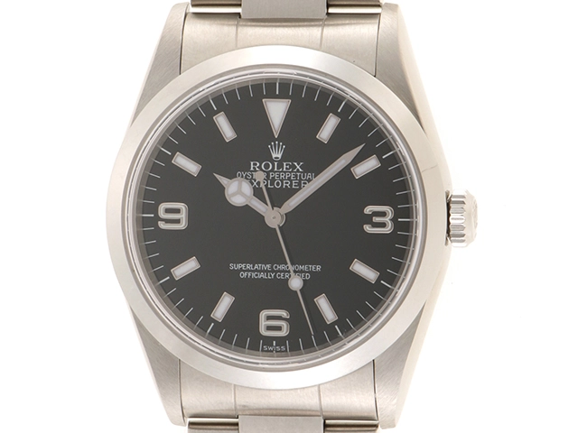A番　ROLEX　ロレックス　14270　エクスプローラー1　ステンレススチール　ブラック文字盤　メンズ　腕時計（2148103670367）【200】C
