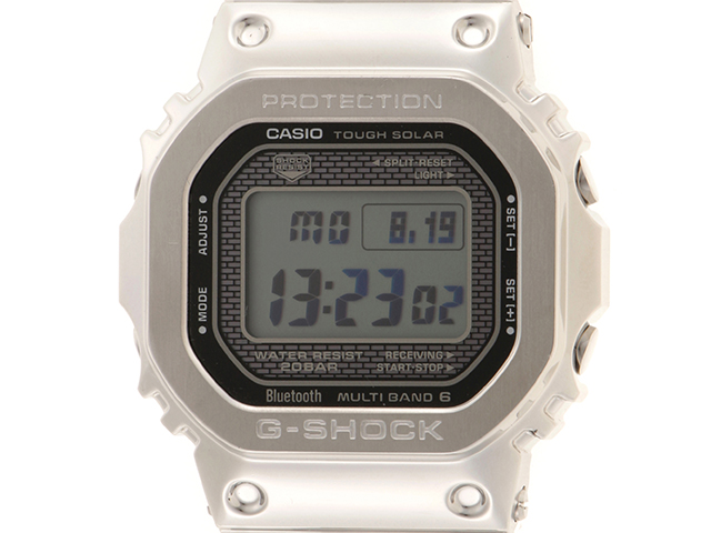 CASIO/カシオ　G-SHOCK GMW-B5000D-1JF　電波ソーラー G-SHOCK （豪華おまけ有） Gショック フルメタル シルバー 電波