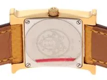 HERMES　エルメス　Hウォッチ　HH1.201　アイボリー　GP/ステンレススチール/革　クオーツ　レディース　2148103670930【207】