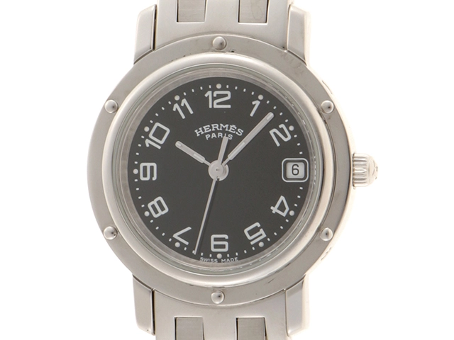 HERMES　CL4.210　エルメス　クリッパー BlackDial HERMES エルメス クリッパー 腕時計 ステンレススチール CL4.210