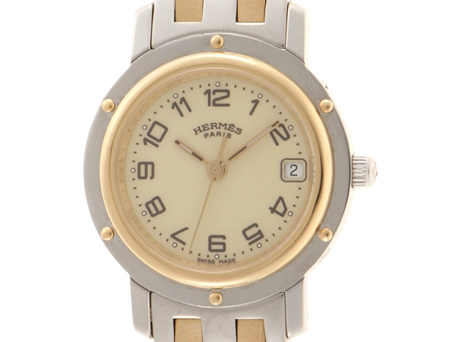 HERMES エルメス クリッパー CL4.220 GP/SS クォーツ【460】2148103670992
