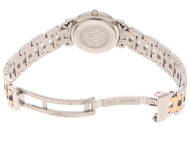 HERMES エルメス 時計 クリッパー クリッパーコンビ アイボリー文字盤 CL4.220 GP/SS クォーツ式 2148103671272 【437】