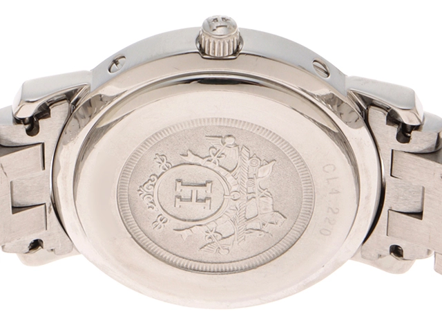 HERMES エルメス 時計 クリッパー クリッパーコンビ アイボリー文字盤 CL4.220 GP/SS クォーツ式 2148103671272 【437】