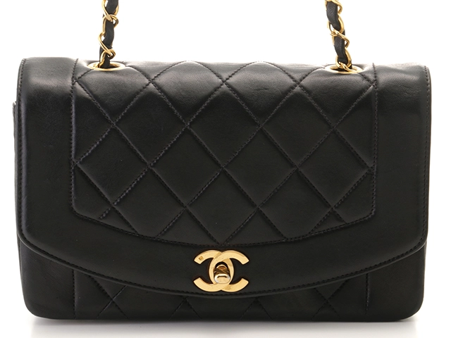 CHANEL シャネル ダイアナ22 マトラッセ チェーンショルダー ブラック/GP ラム【430】2148103671746  の購入なら「質」の大黒屋（公式）