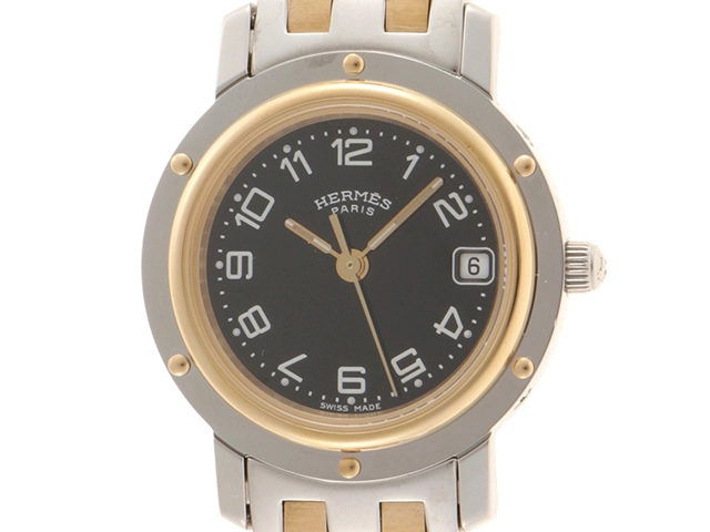 HERMES エルメス 時計 クリッパー GP/SS クオーツ CL4.220