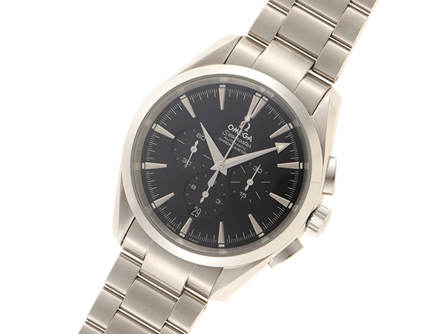 OMEGA オメガ 時計 シーマスター アクアテラ クロノグラフ 2512.50 ブラック文字盤 SS 自動巻き メンズ(2148103673986)M【200】