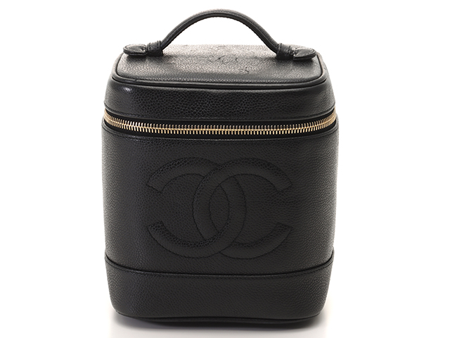 CHANEL シャネル ココマーク 縦型バニティ ブラック GP キャビアスキン A01998【432】2148103674815  の購入なら「質」の大黒屋（公式）