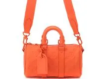 Louisvuitton 　ルイヴィトン 　ショルダーバック　トリヨンモノグラム キーポル バンドリエール25　オレンジ M20930【472】AH