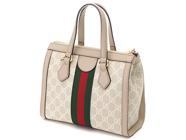 GUCCI 　グッチ　オフィディア GGスモール 　トートバッグ 　ベージュ/ホワイト　 PVC/カーフ　【436】　2148103675997