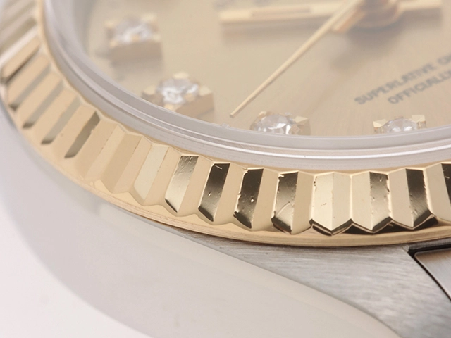 ROLEX　ロレックス　時計　デイトジャスト　69173G　X番　1991年製造　YG/SS　レディース　自動巻き　シャンパン文字盤　10Pダイヤ　トリチウム【431】2148103679124