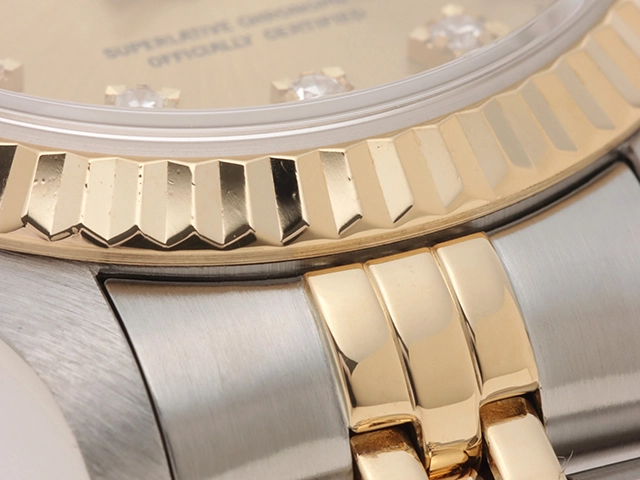 ROLEX　ロレックス　時計　デイトジャスト　69173G　X番　1991年製造　YG/SS　レディース　自動巻き　シャンパン文字盤　10Pダイヤ　トリチウム【431】2148103679124