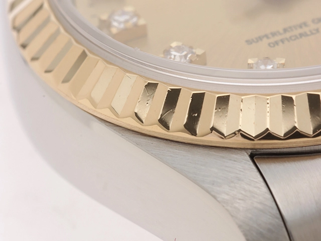 ROLEX　ロレックス　時計　デイトジャスト　69173G　X番　1991年製造　YG/SS　レディース　自動巻き　シャンパン文字盤　10Pダイヤ　トリチウム【431】2148103679124