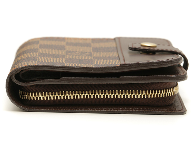 『ルイ・ヴィトン』ダミエジッピーパース　コンパクト　ブラウン LOUIS VUITTON ルイヴィトン 財布 コンパクト・ジップ ダミエ ブラウン