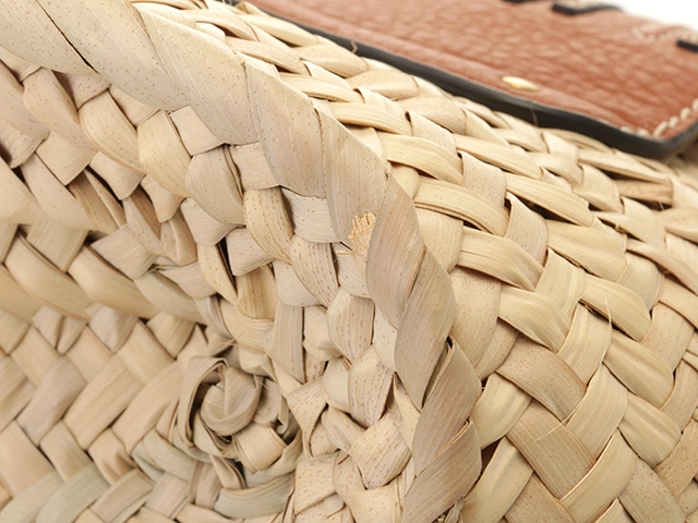 Chloe クロエ マーシー バスケットショルダーバッグ かごバッグ ナチュラル/ブラウン ラフィア/カーフ CHC22SS729G58【472】HA