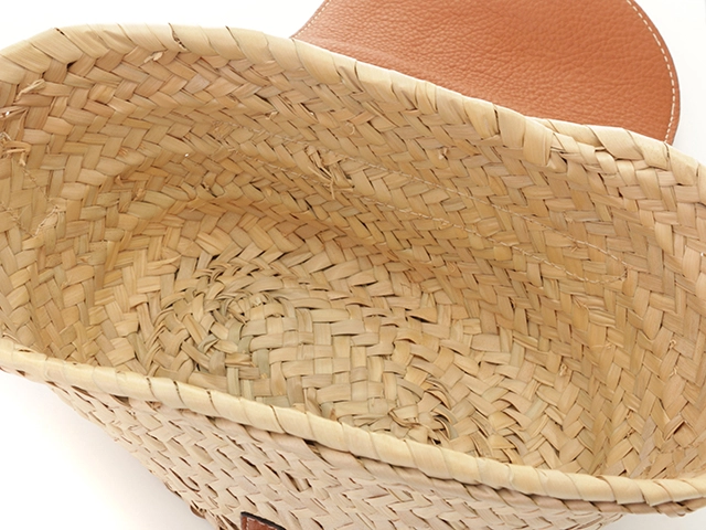 Chloe クロエ マーシー バスケットショルダーバッグ かごバッグ ナチュラル/ブラウン ラフィア/カーフ CHC22SS729G58【472】HA