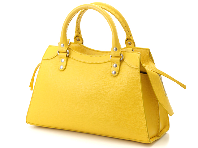 【汚れあり】　BALENCIAGAシティ　イエロー BALENCIAGA バレンシアガ ネオクラシックシティS イエロー レザｰ【471