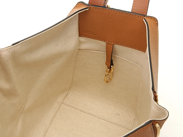 LOEWE　ロエベ　コンパクトハンモックバッグ　ブラウン　カーフ　A538H13X03　2WAYショルダーバッグ【431】