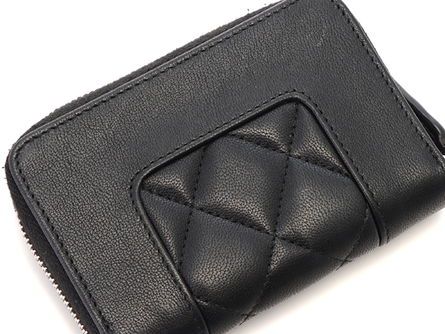 CHANEL シャネル マトラッセ コインケース ブラック/SV レザー