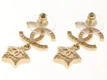 【レア】CHANEL シャネル ココ スイング チェーン ビジュー ピアス レア】CHANEL シャネル ココ スイング チェーン ビジュー ピアス