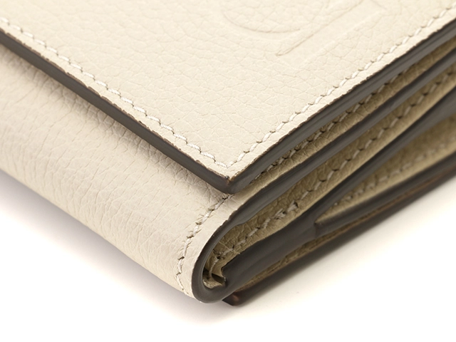 GUCCI グッチ ロゴ コンパクトウォレット アイボリー レザー 731694 2148103683442 【431】
