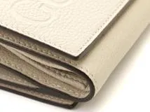 GUCCI グッチ ロゴ コンパクトウォレット アイボリー レザー 731694 2148103683442 【431】