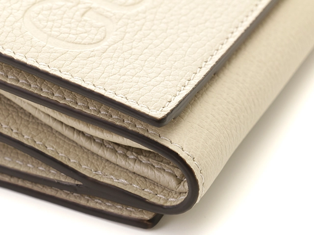 GUCCI グッチ ロゴ コンパクトウォレット アイボリー レザー 731694 2148103683442 【431】