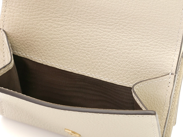 GUCCI グッチ ロゴ コンパクトウォレット アイボリー レザー 731694 2148103683442 【431】