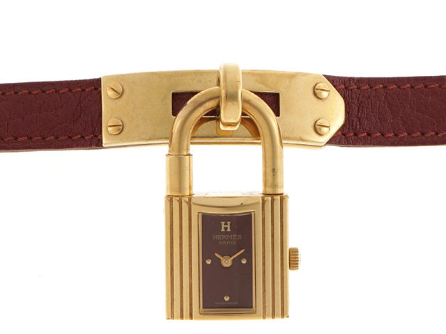 HERMES エルメス ケリーウォッチ KE1.201 GP/レザー ボルドー ○U刻印 クォーツ 【460】2148103684951  の購入なら「質」の大黒屋（公式）