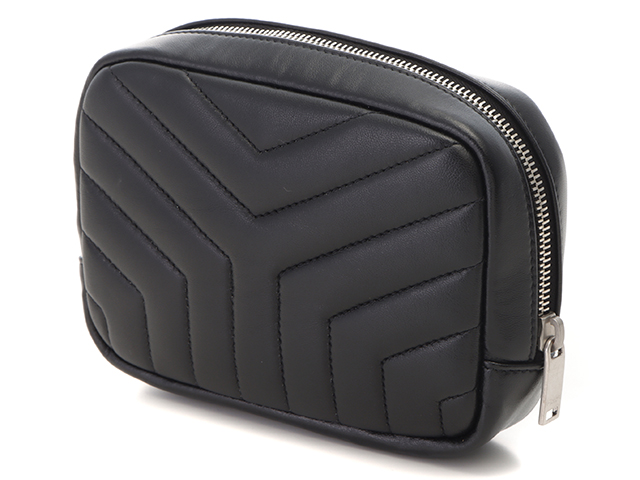 Saint Laurent サンローラン キルティングポーチ 504649 ブラック