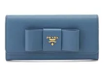 PRADA プラダ リボン ZIP長財布 ブルー サフィアーノ 1MH132【430】2148103685736 の購入なら「質」の大黒屋（公式）