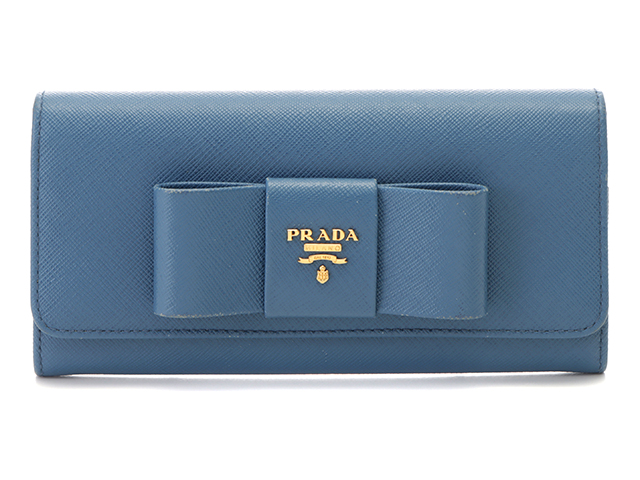 PRADA プラダ リボン ZIP長財布 ブルー サフィアーノ 1MH132【430】2148103685736 の購入なら「質」の大黒屋（公式）