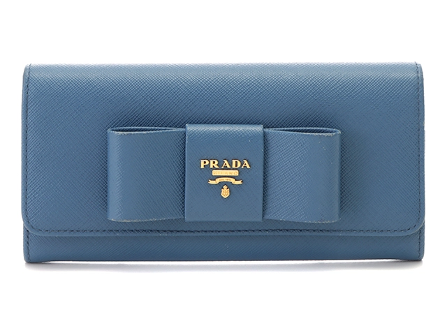 PRADA プラダ リボン ZIP長財布 ブルー サフィアーノ 1MH132【430】2148103685736 の購入なら「質」の大黒屋（公式）