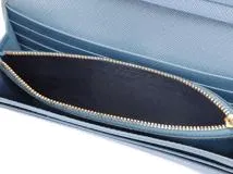 PRADA プラダ リボン ZIP長財布 ブルー サフィアーノ 1MH132【471】2148103685736