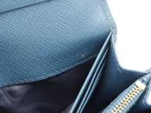 PRADA プラダ リボン ZIP長財布 ブルー サフィアーノ 1MH132【471】2148103685736