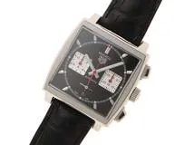TAG HEUER タグ・ホイヤー 2022年正規品 モナコ クロノグラフ CBL2113.FC6177 スティール/クロコベルト ブラック文字盤 自動巻き【472】SJ