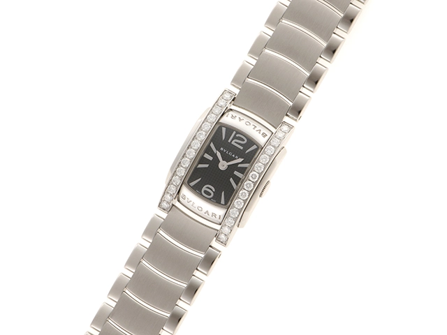 BVLGARI　ブルガリ　アショーマ Dベゼル　SS　ブラック　クオーツ【471】IK