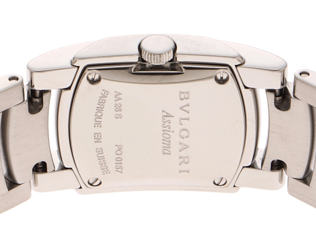 BVLGARI　ブルガリ　アショーマ Dベゼル　SS　ブラック　クオーツ【471】IK