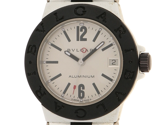 BVLGARI ブルガリ アルミニウム AL32TA アルミニウム/ラバーベルト クォーツ【460】2148103686399