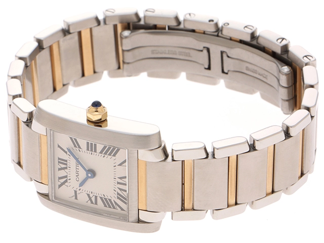CARTIER カルティエ タンクフランセーズ SM W51007Q4 ホワイト文字盤 ステンレス・イエローゴールド クオーツ 【432】 2148103686474