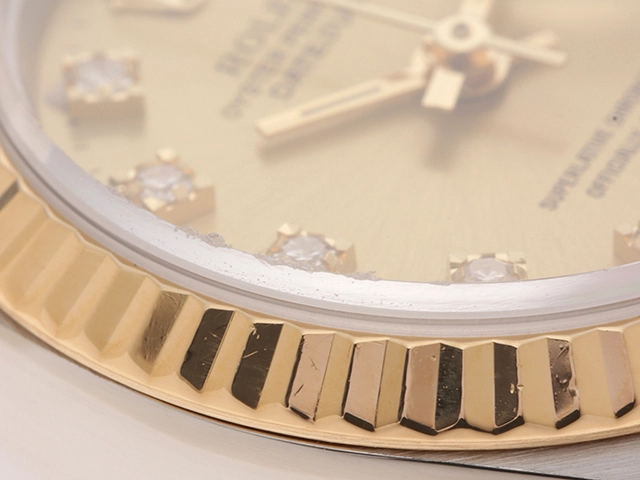 ROLEX ロレックス 時計 デイトジャスト 69173G シャンパンゴールド文字盤 10Pダイヤ YG/SS 自動巻き レディース(2148103686726)【200】M