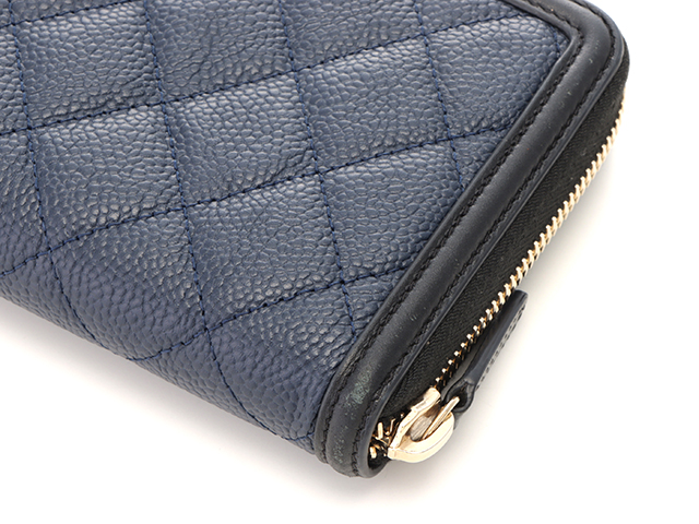 シャネル　ネイビー　長財布　ロゴ　ジップウォレット AP1063-1】 20新作 CHANEL 19 シャネル 長財布 スーパーコピー