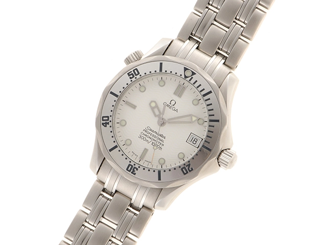 オメガ OMEGA 時計 シーマスター300 2552.20.00 ホワイト文字盤 SS 自動巻き ボーイズ（2148103689444）M【200】