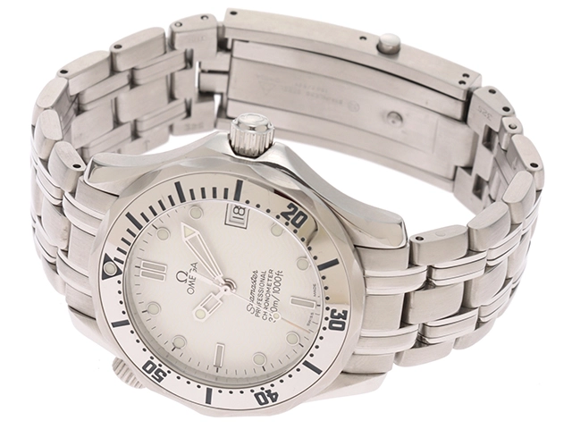 オメガ OMEGA 時計 シーマスター300 2552.20.00 ホワイト文字盤 SS 自動巻き ボーイズ（2148103689444）M【200】