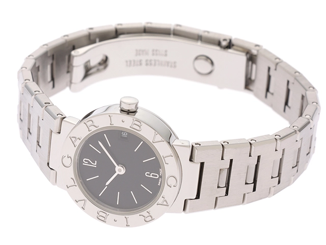 BVLGARI ブルガリ レディース クオーツ ブルガリブルガリ BB23SSD ブラック文字盤 SS【472】HK