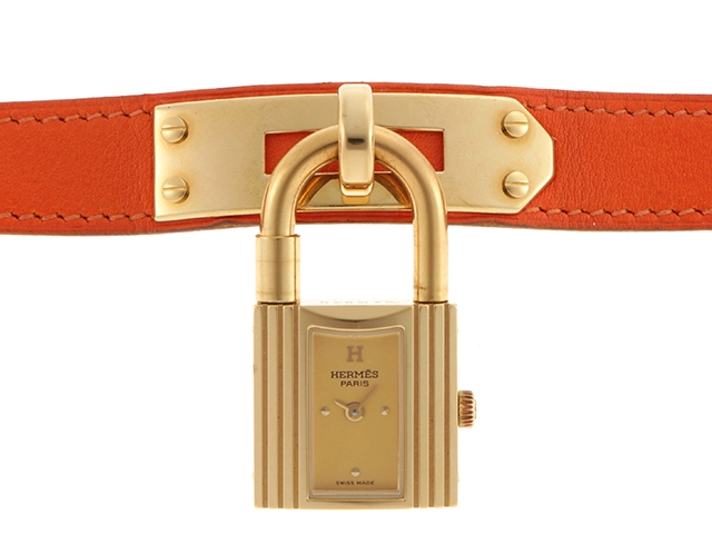 HERMES エルメス ケリーウォッチ KE1.201 ゴールド オレンジ 
