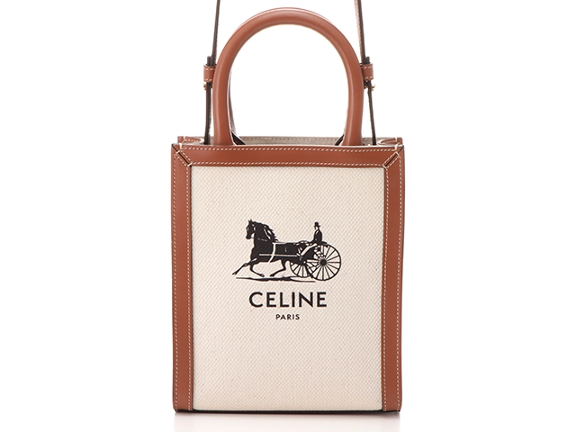 CELINE セリーヌ ミニバーティカルカバ ナチュラル/ブラウン キャンバス/カーフ 193302 2148103691713 【432】 の購入 なら「質」の大黒屋（公式）