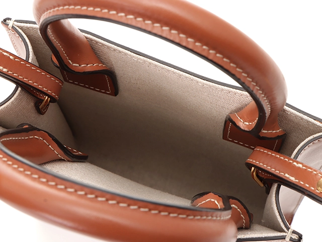 CELINE 　セリーヌ　ショルダーバッグ　 ミニ　バーティカルカバ　 ナチュラル・ブラウン 　キャンバス・カーフ 　193302  【472】HA