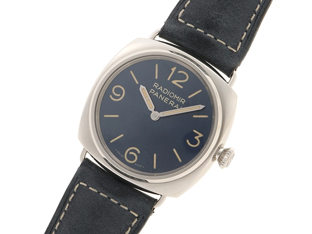 PANERAI パネライ 時計 ラジオミール オフィチーネ PAM01383 ブルー文字盤 SS/カーフレザー 手巻き メンズ（2148103693496）【200】M
