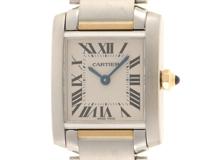 CARTIER　カルティエ　タンクフランセーズ SM　W51007Q4　ホワイト文字盤　ステンレス・イエローゴールド　クオーツ　【471】L