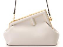 FENDI　フェンディ　ファースト　スモール　2WAY　クラッチ　ショルダーバッグ　グレー　ゴールド金具　8BP129 ABVE F1C76 【433】2143300226959